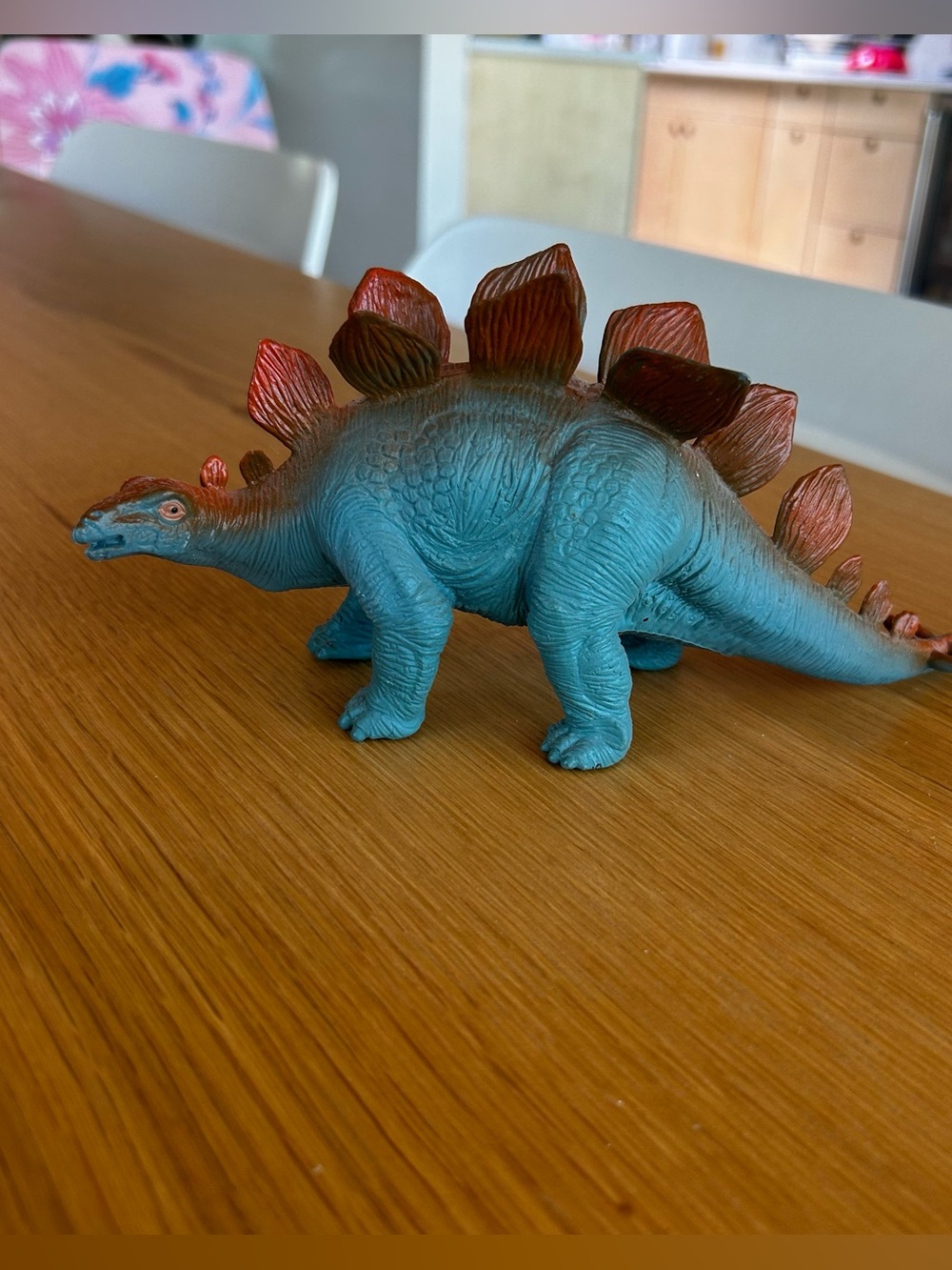 Blue & Rust Stegosaurus Toy Figurine